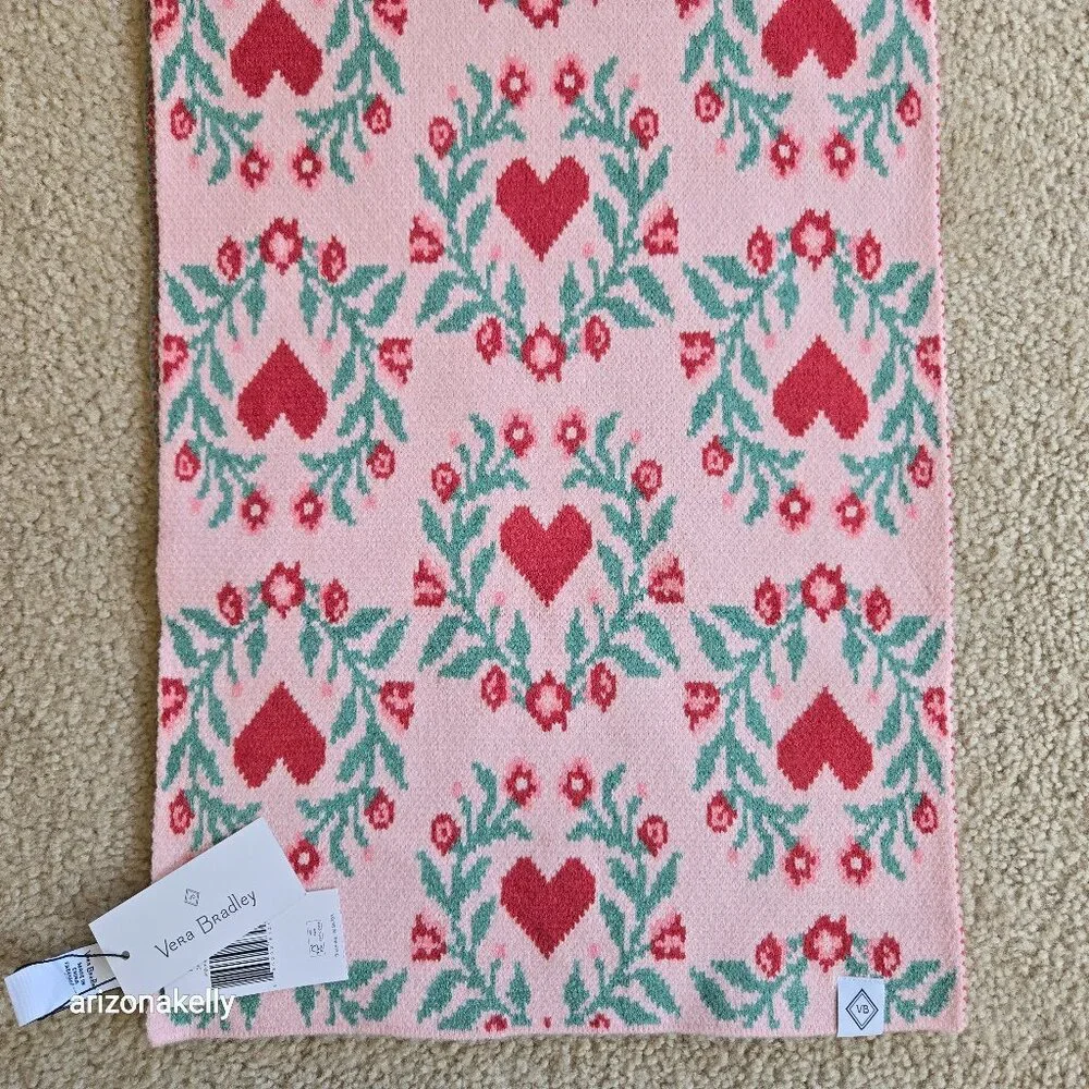 NWT Vera Bradley Knit Heart Scarf - Picture 1 of 8